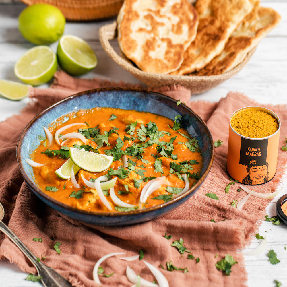 Pollo al curry Madrás Receta JUST SPICES
