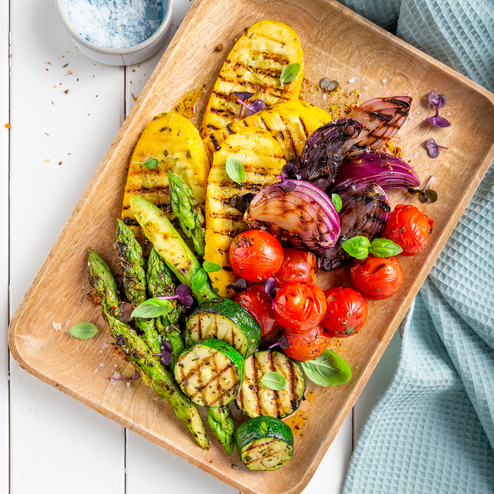 Verduras a la parrilla con marinada de limón