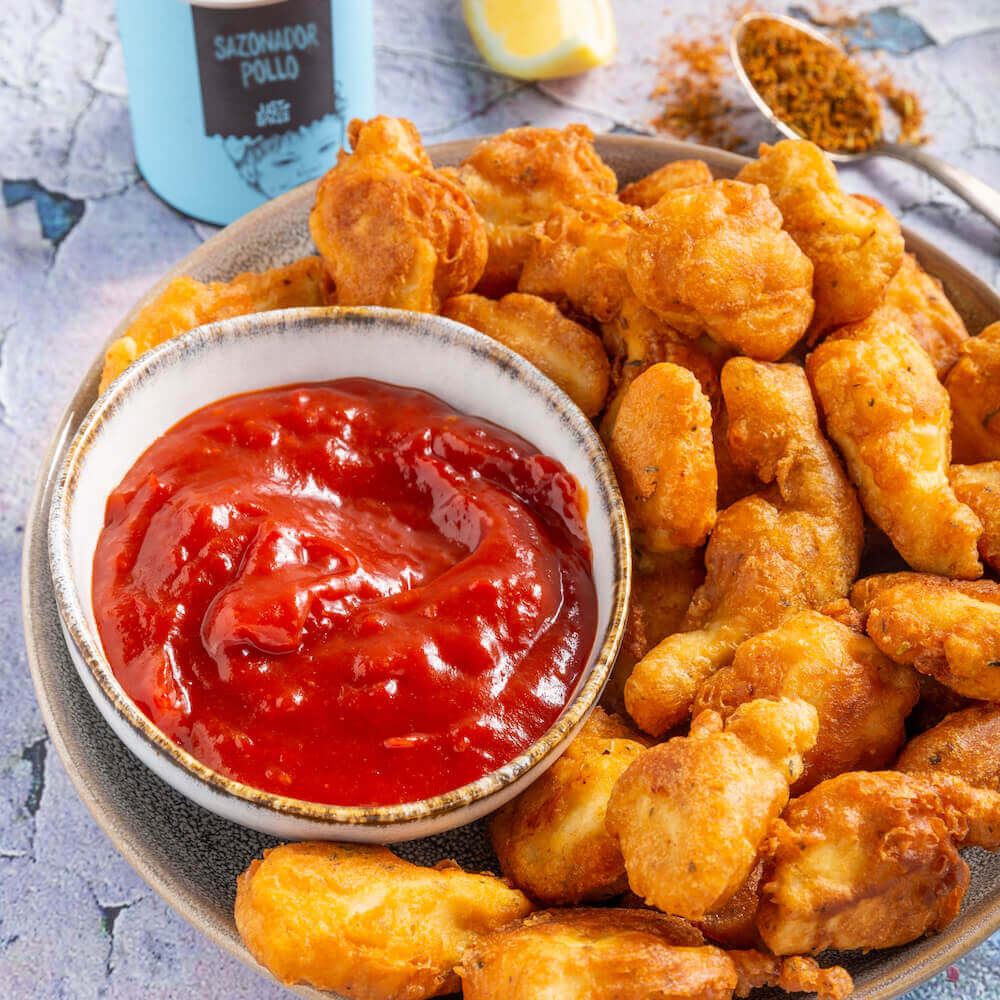 Nuggets en freidora de aire con salsa agridulce