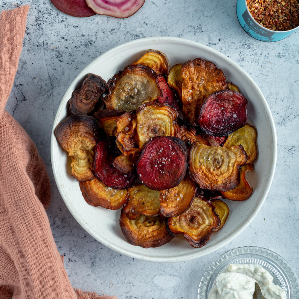 Chips de remolacha en airfryer