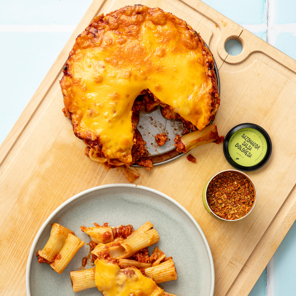 Pastel de pasta boloñesa