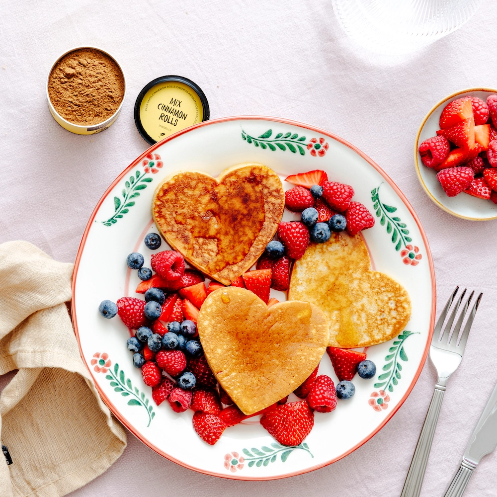 Tortitas en forma de corazón