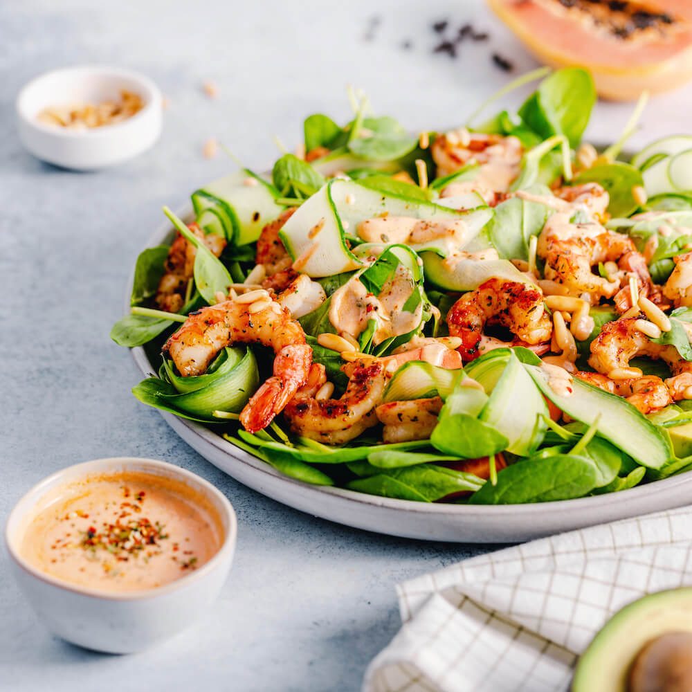 Ensalada con gambas