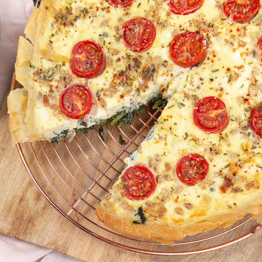 Quiche de espinacas y queso feta