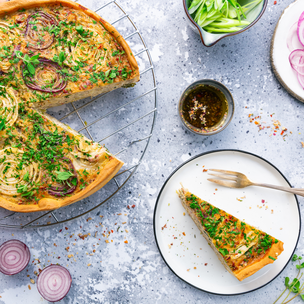 Quiche de bacon y queso