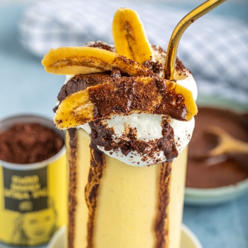 Batido de plátano y cacao sin azúcares añadidos