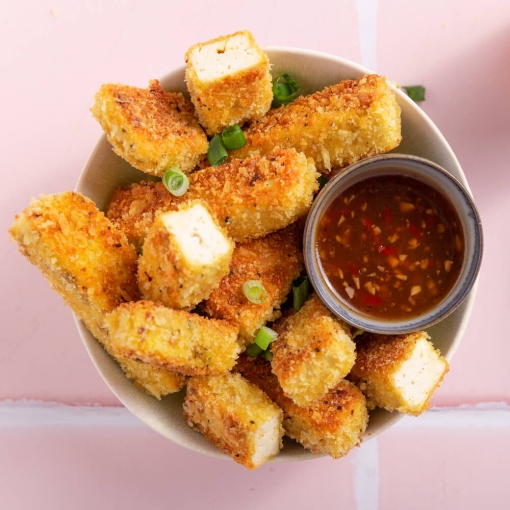 Nuggets de tofu con salsa agridulce