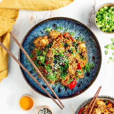 Salteado de pollo con verduras