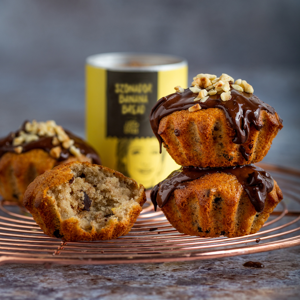 Muffins de plátano y chocolate