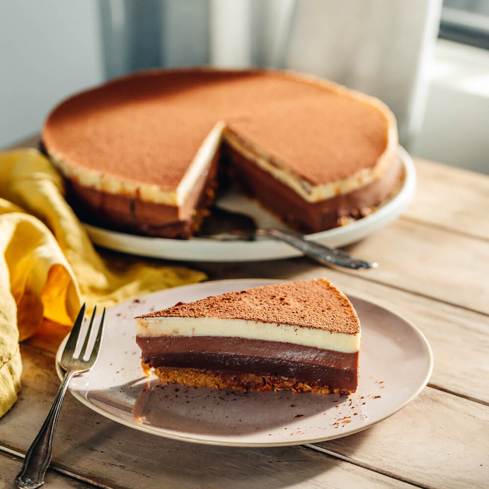 Tarta de tres chocolates