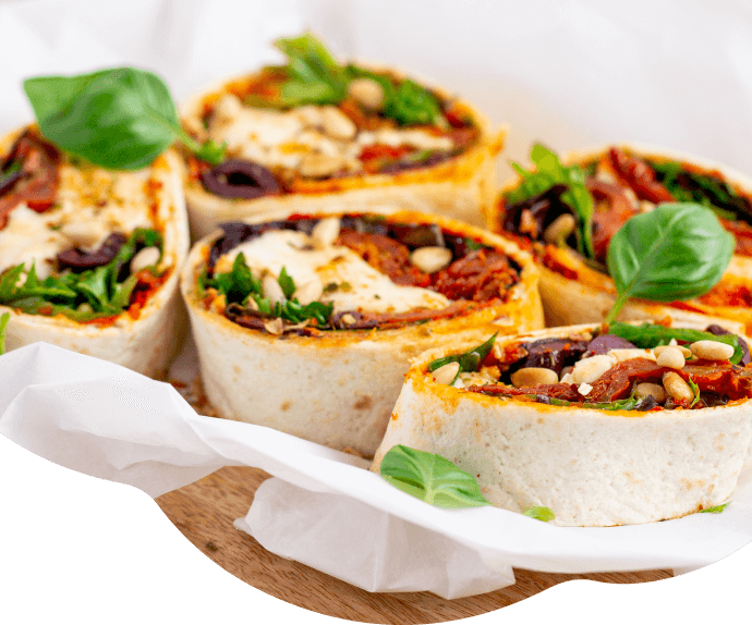 Wrap de tomate y mozzarella