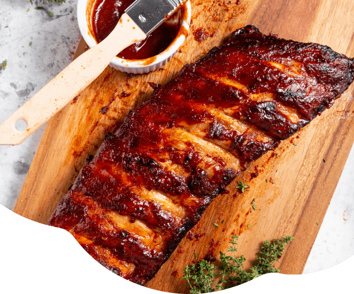 Costillas con salsa barbacoa
