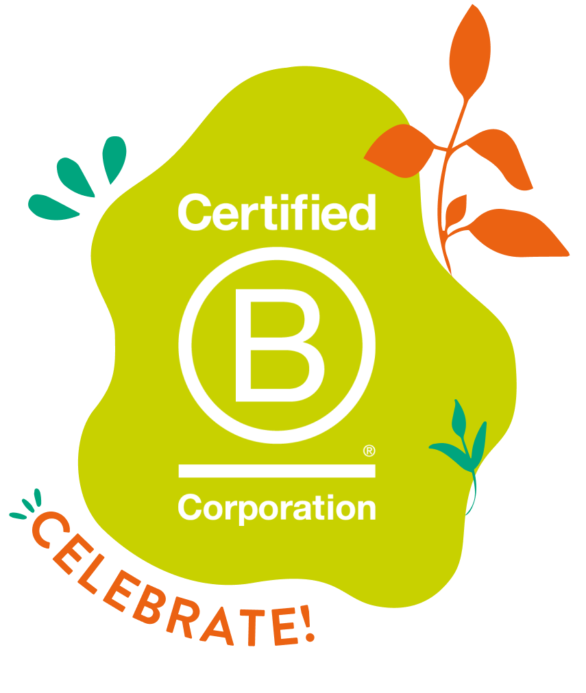 Celebration Illustration with B-Corp Logo