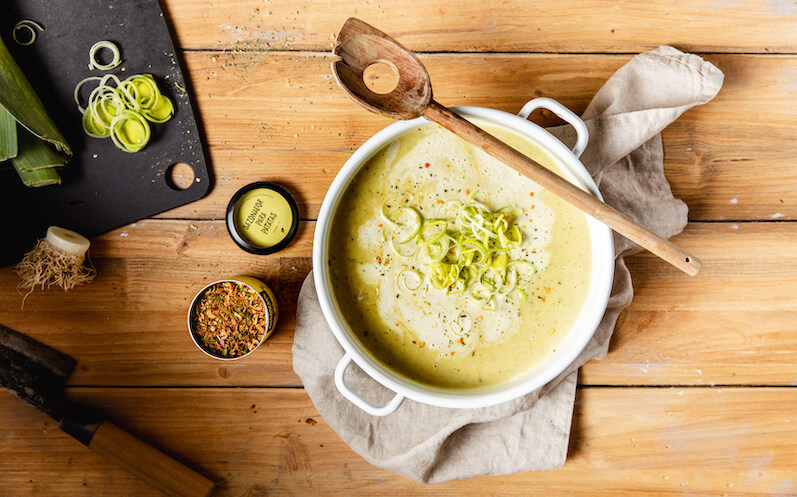 crema de puerros y patatas