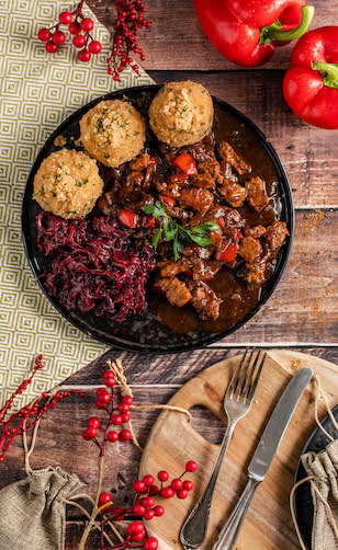 Menú navideño vegetariano, guiso vegetariano de seitán